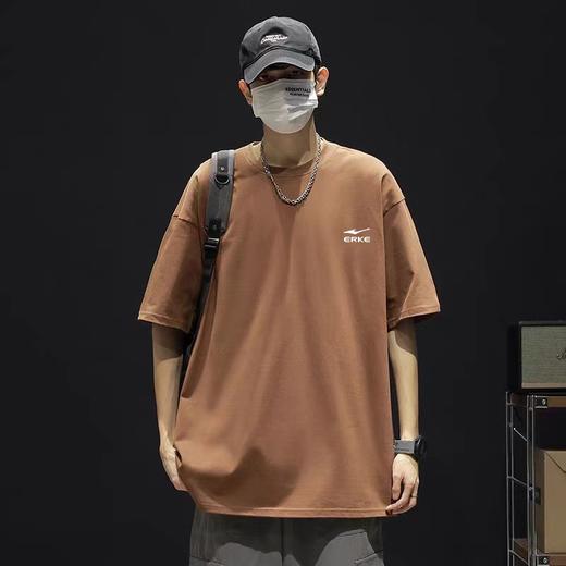 【2件仅89 国货大牌】鸿星尔克240g精梳纯棉宽松短袖圆领T恤（情侣款）（选两件加入购物车一起下单，拍一件不发） 商品图2