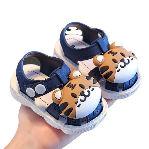 【可爱卡通凉鞋，百搭舒适！】儿童凉鞋2024新款包头男女宝宝婴儿，0-3岁防滑软底卡通外穿学步鞋，鞋身柔软，久穿不累脚任意折叠不变形-lm！ 商品图4