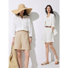 353624001棉仓亚麻百慕大短裤女 高腰挺括五分裤24夏季直筒休闲裤a字显瘦 商品缩略图0
