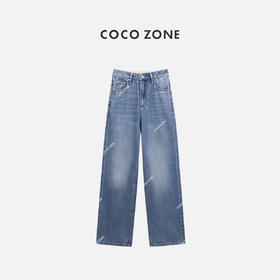 COCO ZONE"冰点牛“夏季新款宽松直筒牛仔裤显瘦百搭长裤CC1B0808