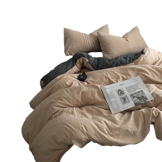 欧伊语日式纯色双拼水洗棉四件套 商品图4