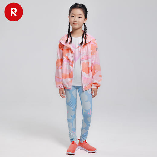 reima女孩儿童紧身裤中童2024春新款印花速干轻便弹力凉感紧身裤 商品图1