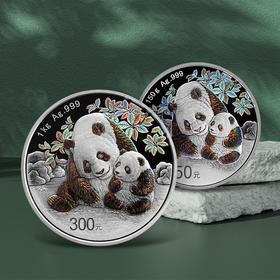 【精制币】2024年熊猫150克·1公斤幻彩银币