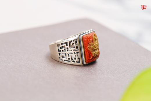 南红龙戒【飞龙在天】，925银镶 商品图2