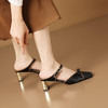【预售5天】优雅简约，绸面牛皮包头高跟凉鞋HY&H3391 商品缩略图4