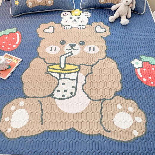 【下架】自然醒A类凉感冰丝乳胶凉席三件套夏季可洗衣机水洗空调软席可折叠DLN 商品图7