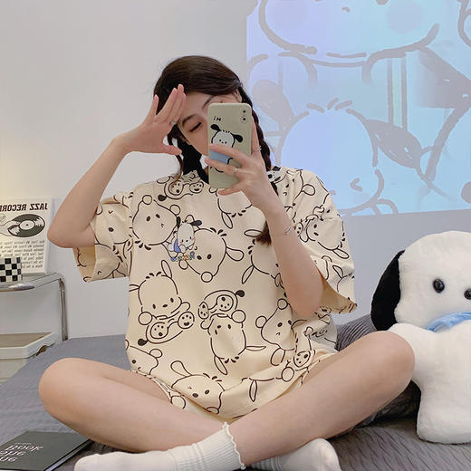 【颜值天花板！超可爱家居服套装】升级宽松慵懒版型，超软超亲肤！女夏季短袖草莓熊卡通睡衣睡裤两件套 商品图2