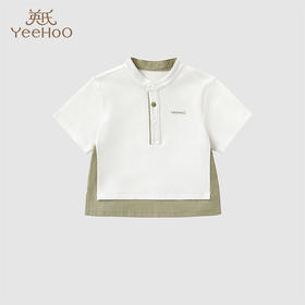英氏-童衣类（夏）H4英针圆领短套衣英氏白100CM