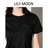 Lilymoon 春夏圆领正肩绣花短袖T恤莫代尔桑蚕丝休闲刺绣LM2418---现货 商品缩略图2