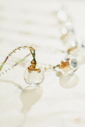 天然白水晶香氛宝瓶国风长链