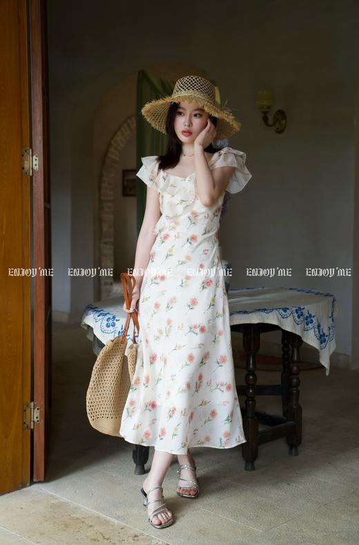 【门店同款】ENJOY夏季南法-细闪荷叶边碎花裙 157302411 商品图3