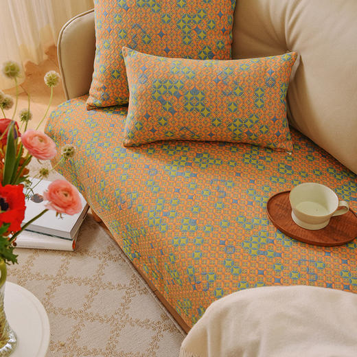 新中式传统纹样系列沙发巾和靠包棉四季通用高端轻奢防滑 商品图1