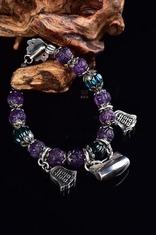 【双喜临门】紫琉璃老银手串-YS2403135 商品图1