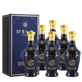 【春糖爆款】五粮液（WULIANGYE）财富人生蓝钻 52度 浓香型白酒 500ml*6整箱