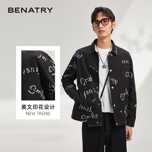 贝纳川专柜款牛仔外套男潮牌百搭宽松工装夹克ins港风韩版潮流  ECK100010402 商品图1