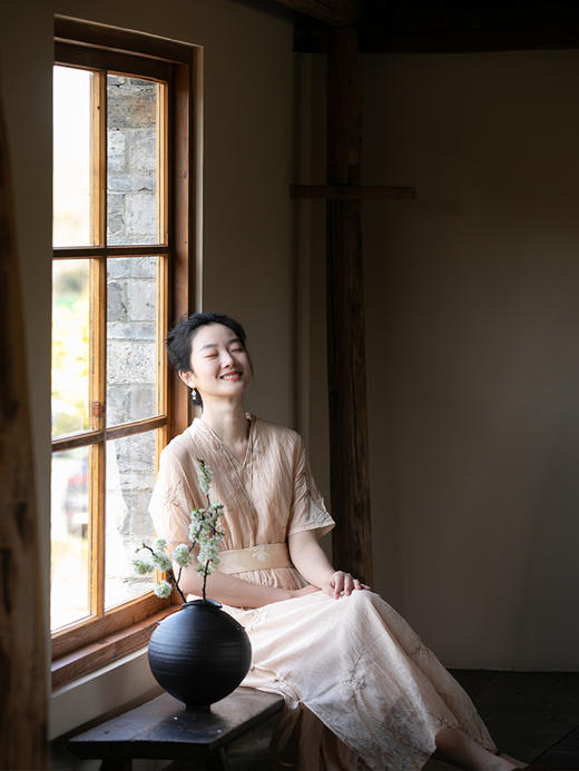 牧衣游原创 机绣丝棉连衣裙女夏新款轻薄文艺气质长裙 森林来信 商品图1