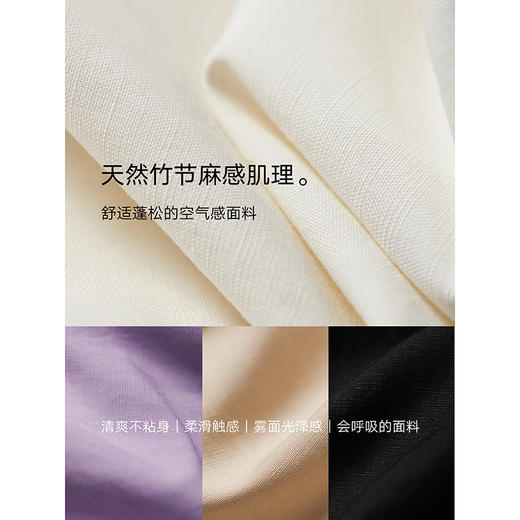 353624001棉仓亚麻百慕大短裤女 高腰挺括五分裤24夏季直筒休闲裤a字显瘦 商品图2