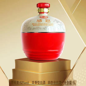 【稀缺大坛】五粮液（WULIANGYE）感恩有您  52度 浓香型白酒 5L*1坛