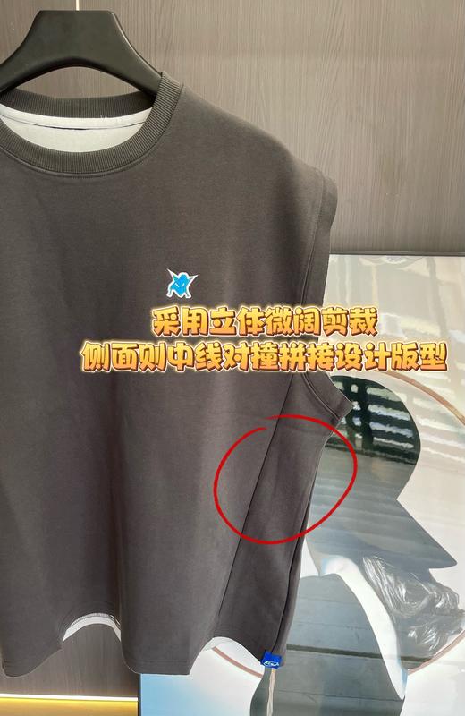 立体拼接构造刺绣款宽松男士无袖T恤背心 商品图10