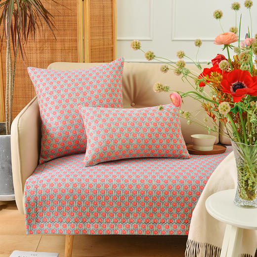 北欧碎花系列沙发巾靠包棉四季通用高端轻奢防滑 商品图2