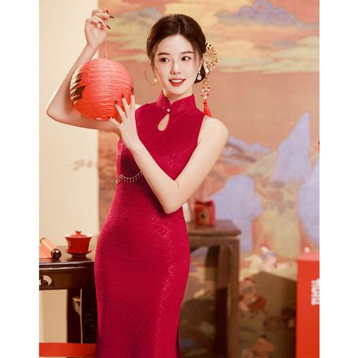 复古中国风，改良蕾丝无袖旗袍BJS-5062 商品图2