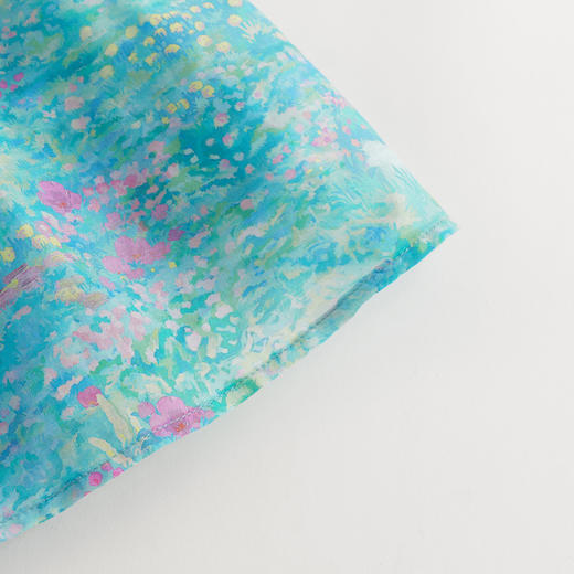 【马克珍妮 芦芙】2024夏装女童莫奈花园棉真丝飞袖连衣裙240370 商品图4