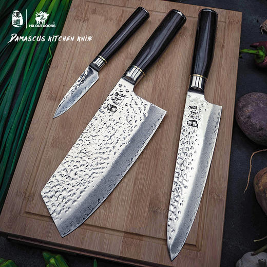 汉道【锤打大马士革水果刀】家用果皮刀厨房刀 商品图1