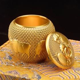 黄铜茶叶罐摆件铜五牛罐储存罐茶罐子家用客厅茶几装饰品商务礼品