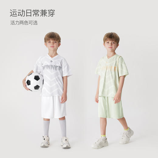 马克珍妮男童弹力字母线条机能运动短袖套装夏装新款240792 商品图1