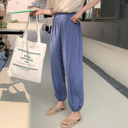 【雪纺面料，清凉贴身！】大码女装夏季凉凉裤显瘦阔腿裤胖mm防蚊裤宽松高腰雪纺垂感长裤子-lm！-ry 商品图7