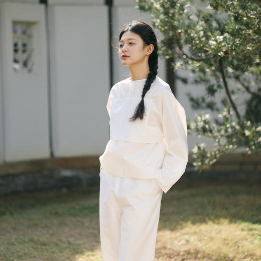 绽放170-171朵/高端汉麻棉自然肌理2024设计层级感T恤休闲裤套装 商品图1