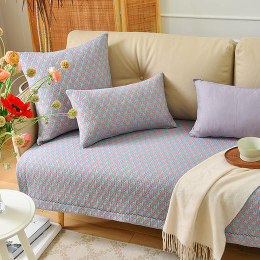 北欧碎花系列沙发巾靠包棉四季通用高端轻奢防滑 商品图0