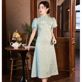 复古新中式，国风改良绣花旗袍BJS-3016
