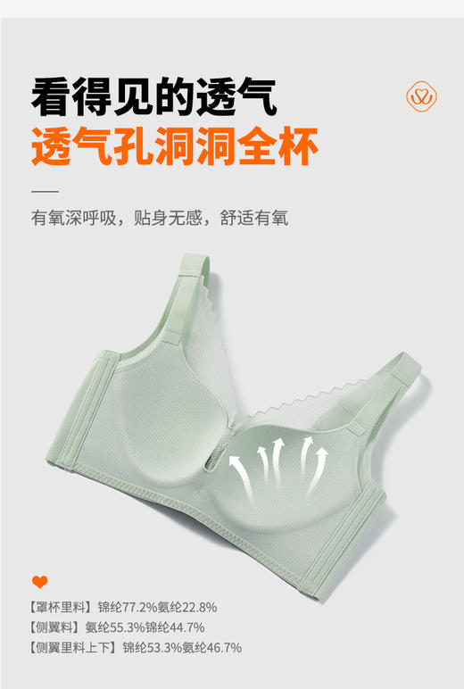 【第二件 0 元｜ 满2件 5 折】【C杯单件】【秀黛】自然优氧无钢圈薄杯文胸L5110024C【门店同款】 商品图2