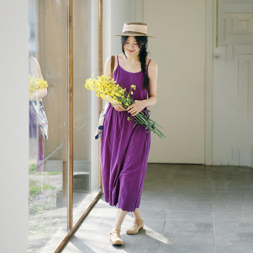 【茉莉私服】绽放281朵/白色纯棉蕾丝下摆连衣裙叠穿打底吊带长裙 商品图1