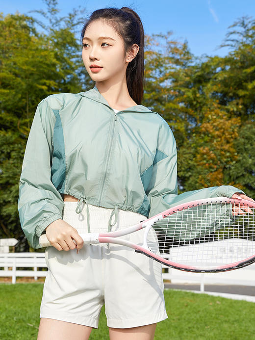 哈瓦塔新款夏季清凉带帽短款防晒服H340108 商品图5