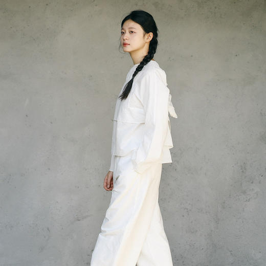 绽放170-171朵/高端汉麻棉自然肌理2024设计层级感T恤休闲裤套装 商品图3