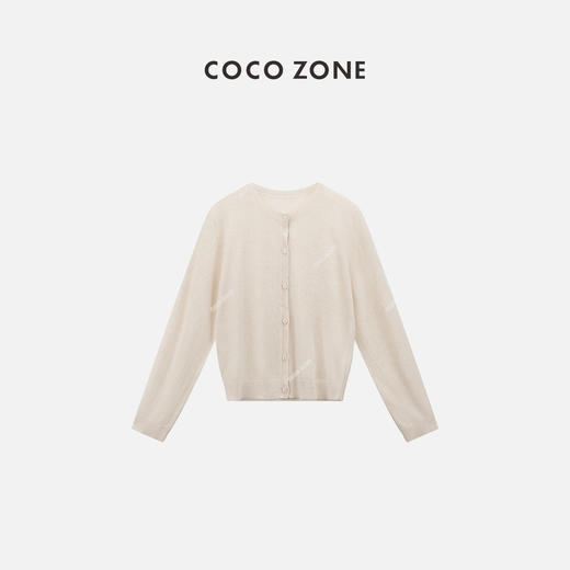 COCO ZONE2024新款圆领简约长袖针织衫纯色百搭上衣CC1B0845 商品图0