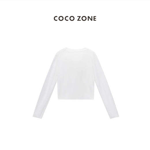 COCO ZONE2024“高知防晒”时尚V领长袖针织开衫气质单排纯色上衣CC1B0810 商品图1