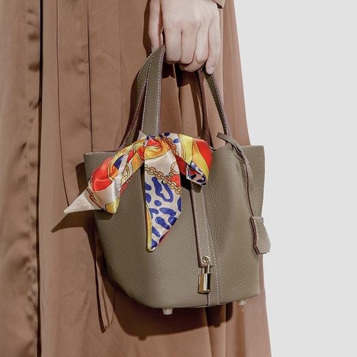 SADI萨迪 头层牛皮菜篮子水桶包SDS30116 商品图1