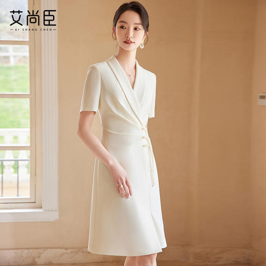 艾尚臣夏季连衣裙2024年新款时尚气质小香风百搭通勤主持人正装裙 商品图1