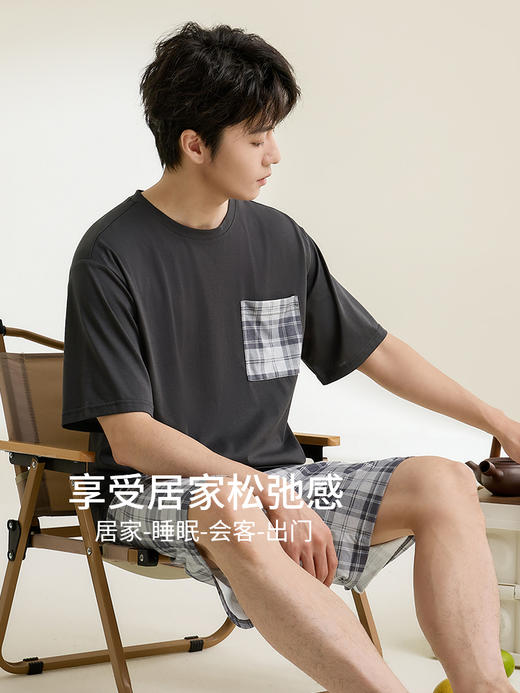 康妮雅男式短袖短裤套头套装 商品图2