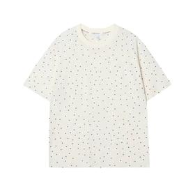 T756夏季斑点提花潮流男女短袖时尚新款百搭情侣T恤休闲宽松上衣