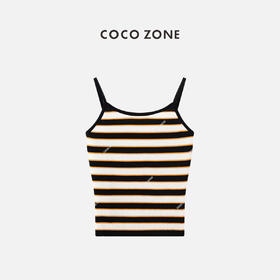 COCO ZONE2024夏季休闲条纹针织吊带修身显瘦无袖上衣CC2B0428