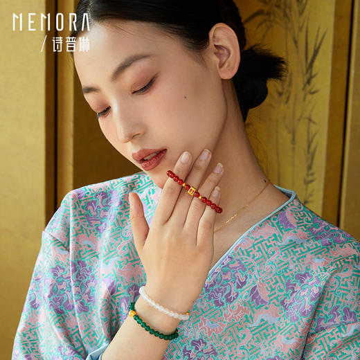 杠上开花黄金麻将手链足金转运珠大赢家女款手串送礼自戴MEMORA诗普琳HBE08901（线上专供） 商品图2