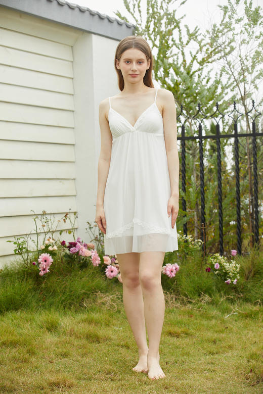 【第二件 0 元｜ 满2件 5 折】【秀黛】女仙女纱纱中袖两件套装女士夏季吊带外套睡衣L1551001T【门店同款】 商品图3