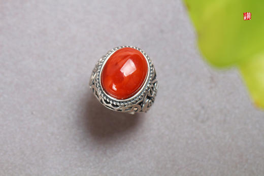 南红戒指【丹颜】，925银镶 商品图1