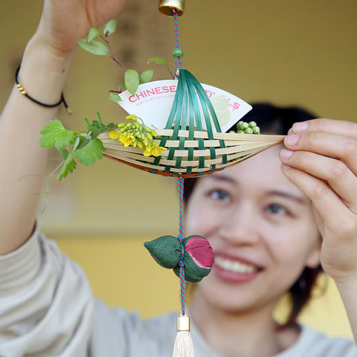 自然造物非遗竹编香囊门挂diy手工挂件香包风铃装饰文创礼物 商品图1