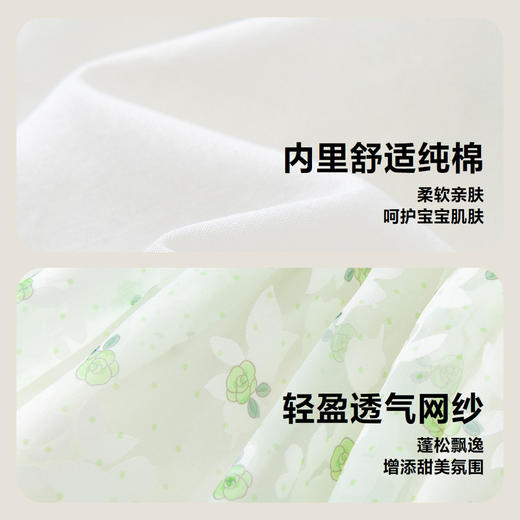 迷你巴拉女童新中式连衣裙宝宝柔软透气国风网纱蓬蓬裙夏季 商品图3