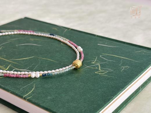 天然彩色碧玺小方糖设计项链 商品图3